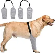 Dog Recovery Suit Front Legs, Dog Recovery Sleeve After Surgery with Elastic Band, Protective Elbow Protector for Medium Large Dogs, Dog Cone Alternative to Stop Licking Leg Wounds (Grey, L)