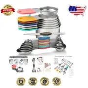 16-Piece Magnetic Measuring Cups & Spoons Set - Stainless Steel Precision Kit...