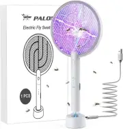 Electric Fly Swatter 3000V Bug Zapper Racket 2 in 1 Fly Swatter with 1200Mah Bat