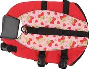 Dog Floater Jacket, Adjustable Dog Life Jacket Hook and Loop Design Red for Medium Pets (S)