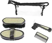 Eureka - Gold Sparkles Grooming Set 4pc Brush Hoof Pick Comb Free Carry Bag