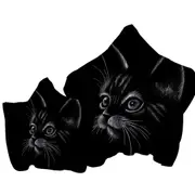 White Portrait Cat Kitten Drawing Towel with Hood