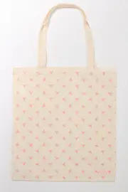 Pink Ditsy Tote Bag Printed Roses - Size ONE, Women's Canvas Bag