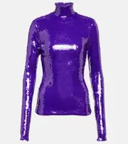[LaQuan Smith] LaQuan Smith Sequined turtleneck top AU 12 purple