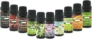 Milano Diffuser Oils 10 Pack - 10ml Aroma Oils: Orange, Lavender, Tea Tree, Peppermint, Eucalyptus, Lemongrass, Jasmine, Rose, Bergamot, Sandalwood