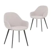 Simplife Set of 2 Fido light grey stain resistant waterproof fabric Dining Chair