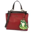 NEW Chala Converts Satchel Crossbody Tote Burgundy Red LILY FROG Coin purse gift