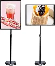Floor Standing Sign Holder,360 Vertical Horizontal View Poster Stand Snap-Open Frame with Non Slip Base,Advertising Support Board for School,Church,Office