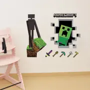 3D Gaming Wall Art Stickers MINE Home Decor Decals PVC Kids Room Game Poster F