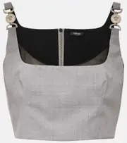 [Versace] Versace Medusa '95 wool-blend crop top AU 14 grey