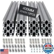 12pcs 400mm V Slot 2040 Aluminum Extrusion European Standard Anodized Linear