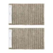 2PK Algodon Polyester Lawson Plush Bath Runner Non-Slip Soft Mat Taupe 50x80cm