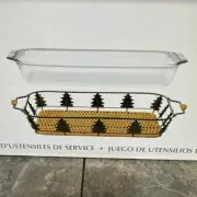 PYREX Serveware 2 Pc 9x13” Baking Dish Holiday Basket Set Christmas Tree SEALED