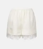 [Rohe] Róhe Lace-trimmed silk shorts UK 16 white