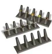 3pc Ring Displays Steel Grey Finger Display Gray Jewelry 5 Ring Display Stand