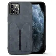 Denior For Apple iPhone 11 Pro Leather Case with Elastic Wallet Card Holder Slot Pocket Cover – Grey