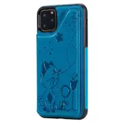 For Iphone 11 Pro Max Cat Bee Embossing Pattern Shockproof Protective Case With Card Slots and Photo Frame