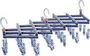 Folding Drying Rack for Clothes | Foldable Laundry Dryer Rack - Multifunctional Clothes Hanger Underwear Clips, Sock Dryer for Bathroom Laundry Room Travel Outdoor Use