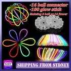 100pcs Neon Color Glow Sticks +16x Connectors Glowsticks Party Glow In The Dark