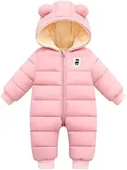 [Jueshanzj] Unisex Baby Snowsuit Cute Infant Winter Warm Romper with Hood