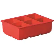 Avanti Silicone 6-Cup King Square Ice Cube Tray Mould Maker Freezer Mold Red
