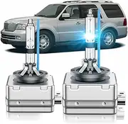 SENROBO Fit for Lincoln 2003-2006 Navigator 2003-2011 Town D1R HID Headlight Bulbs, 350% Brightness, High Low Beam Xenon Light Bulb, 8000K White Blue, Plug and Play, Pack of 2