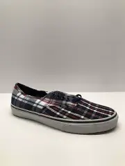 Vans Dress Blue Red Plaid Sneakers Shoes Men's 9.5/ Women's 11 Skater Lace Up
