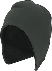 [X AUTOHAUX] Cycling Hat Keep Warm Ear Protection Hard Hat Liner Polar Fleece Fabric Dark Gray 27x30cm 1 Pcs