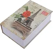 Eiffel Tower Book Safe Box with Key Creative Book Shape Storage Container for Money Keys Valuables Design for Home Decor Organization