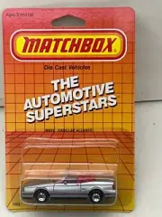 1987 MATCHBOX SUPERFAST MB 72 SILVER CADILLAC ALLANTE NEW ON CARD
