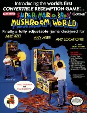 Super Mario Bros. Mushroom World Gottlieb Pinball Flyer / Brochure / Ad Mint