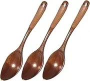 ULTECHNOVO 3pcs Wooden Soup Spoons Set Long Handle Honey Spoons for Tea Cooking Utensils Asian Style Serving