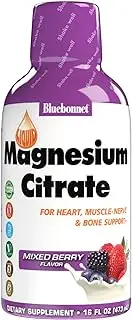 Bluebonnet Nutrition Liquid Magnesium Citrate, For Calm, Muscle Cramps, Stress Relief, Vegan, Vegetarian, Non GMO, Gluten Free, Soy Free, Milk Free, Kosher, 16 fl oz 32 Servings, Mixed Berry Flavor