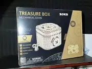 ROKR Treasure Box Mechanical Gears 3D Wooden Puzzle LK502 Plywood ROBOTIME NEW!