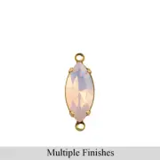 15x7mm Pink Opal Faceted Glass Navette Stone in 2 Loop Setting