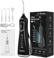 Dae’m Water Flosser for Teeth Cleaning and Flossing for Oral Care – Rechargeable Cordless Dental Irrigator 300ML IPX7 Waterproof Powerful Battery 5 Modes, Portable, Home and Travel Use (Black)