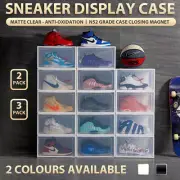 Sneaker Display Cases Shoe Box Extra Large Black Transparent Clear Plastic Boxes