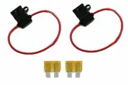 10 Gauge ATC ATO In-Line Fuse Holder Wire 12V Blade Waterproof 2 Pack 5 Amp