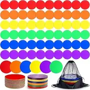 Haull 60 Pcs Spot Markers Non Slip Floor Markers Poly Spots Poly Dots Agility Markers for Soccer Football Basketball Speed Agility Training Gym Dance Classroom Org