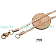 18K Rose Gold Filled Hypoallergenic 20 inch 2mm Thin Italian Herringbone Chain