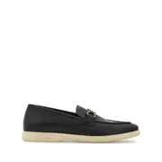 [Ferragamo] Ferragamo Gancini-plaque Leather Loafers 8 US BLACK