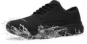 [ZIGSAM] Men's Shoes Kitchen Non-Slip Waterproof Work Shoes Men Non-Slip Outsole Chef Shoes Lightweight Comfortable Work Derby Oxford Men's Trainers, Black, 12 AU