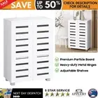 Shoe Cabinet Shoes Storage Rack 20 Pairs Organiser Shelf Cupboard White