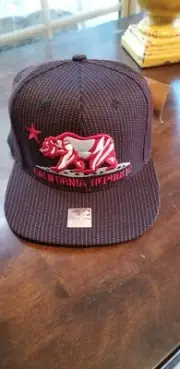 Ace Cap Nwt hat Youth snap back California Republic black red