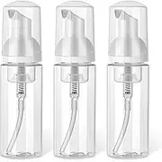 Mini Travel Foaming Pump Bottles, 3Pcs Soap Dispenser, Empty Refillable Clear Plastic Foam Pump for Lash Shampoo
