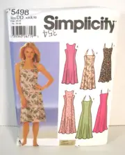 Simplicity 5498 Sleeveless Dress in 2 Lengths Pattern Misses' 4-10 Uncut