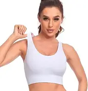 [Risipu] Women's Sports Bra Without Underwire Seamless Yoga Sports Bras Workout Bra with Removable Padded