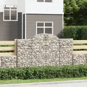 Arched Gabion Baskets 2 pcs 200x50x120/140 cm Galvanised Iron vidaXL