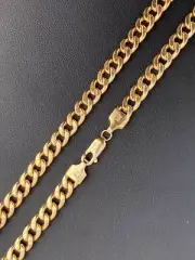 Solid 10k Yellow Gold Mens 5.5mm Miami Cuban Link Chain 20" 22" 24" 17-21 Grams