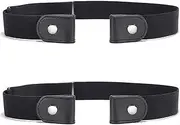 [JOYAUS] [2 Pack] No Buckle Belt Adjustable Elastic Buckle Free Belts for Women & Men Invisible Buckless No Bulge No Hassle No Show Stretch Belt for Jeans Pants